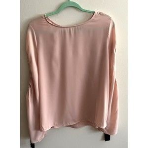 A.N.A. Women's Sheer  Blush Color Blouse Size Large